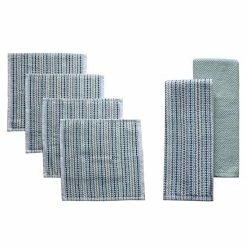 Food Network™ Awning Stripe Kitchen Towel & Dishcloth 6-pk. Cobalt -Food Network Area unnamed file 1066