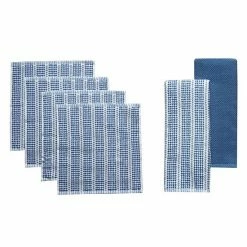 Food Network™ Awning Stripe Kitchen Towel & Dishcloth 6-pk. Cobalt -Food Network Area unnamed file 1068