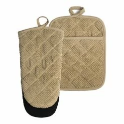 Food Network™ Terry Neoprene Oven Mitt & Pot Holder Set Khaki -Food Network Area unnamed file 1127