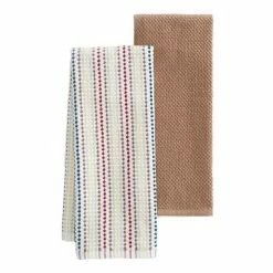 Food Network™ Awning Stripe Kitchen Towel 2-pk. Brown -Food Network Area unnamed file 228