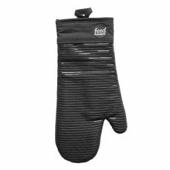 Food Network™ Stripe Silicone Oven Mitt Black -Food Network Area unnamed file 517