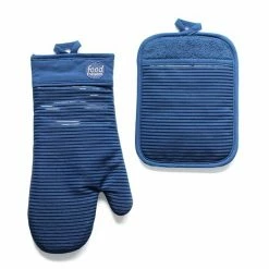 Food Network™ Silicone Oven Mitt & Pot Holder Set Royal Blue -Food Network Area unnamed file 676