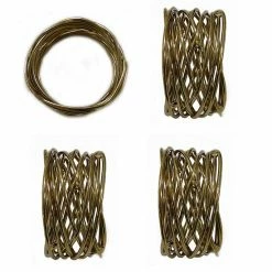Food Network™ Metallic Twist Napkin Rings 4-pk. Gold -Food Network Area unnamed file 844