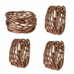 Food Network™ Metallic Twist Napkin Rings 4-pk. Gold -Food Network Area unnamed file 846